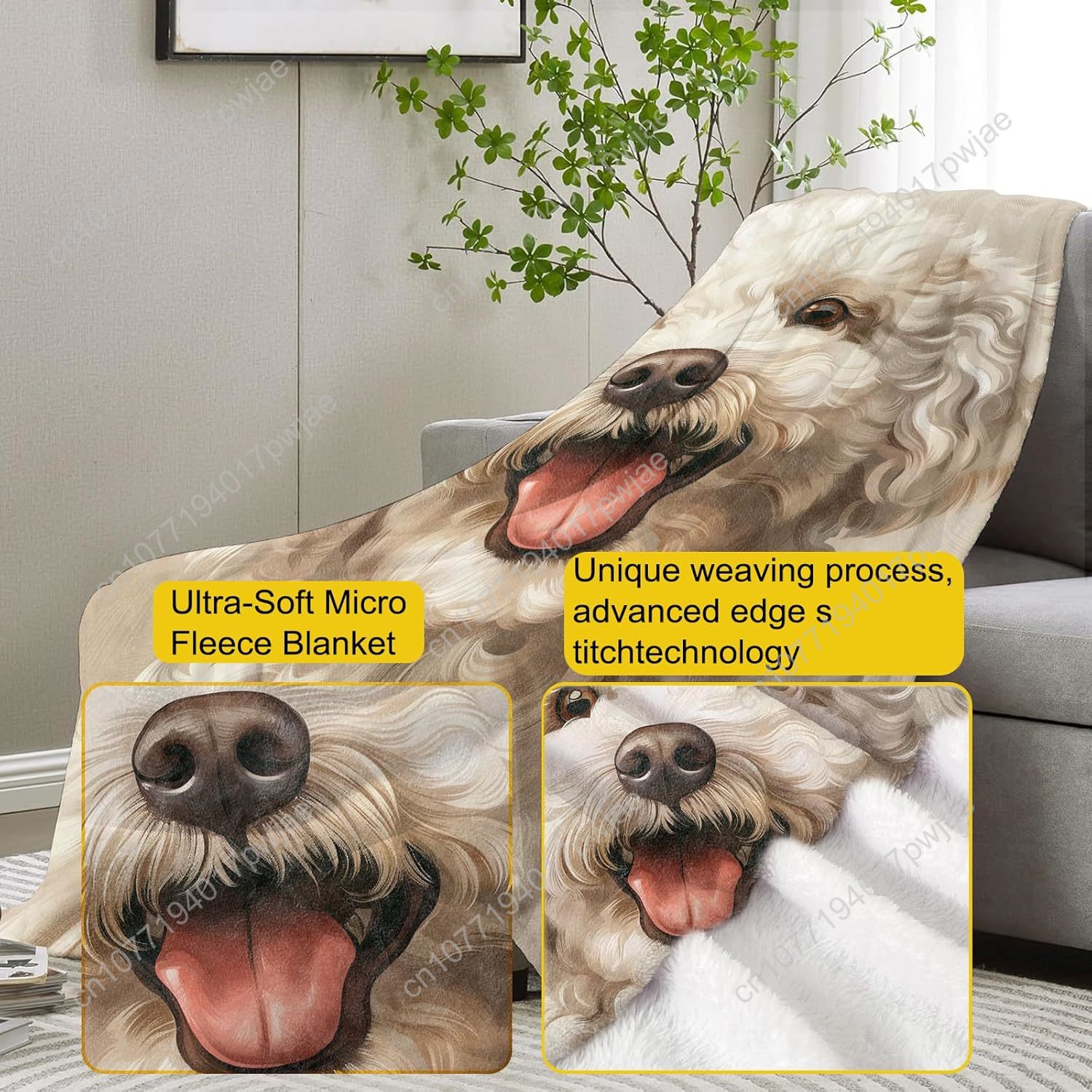 Coperta con ritratto di barbon - Home Textiles Designer recensione e prezzo